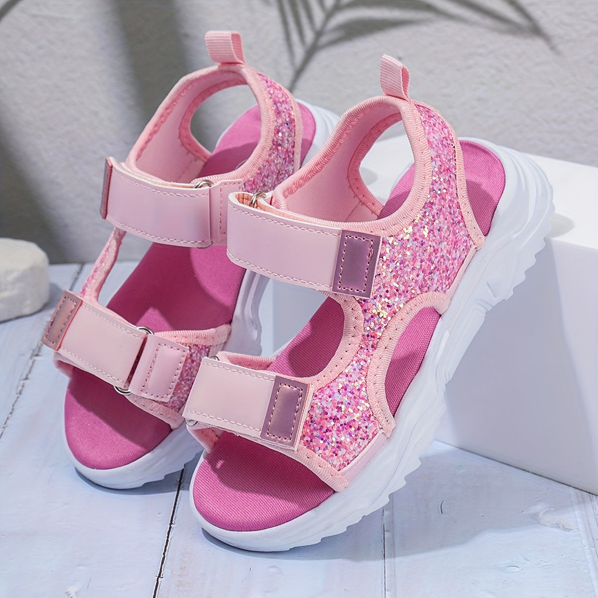 Girls Open-Toe Sandals for Beach Casual Stylish PU Fabric Non-Slip