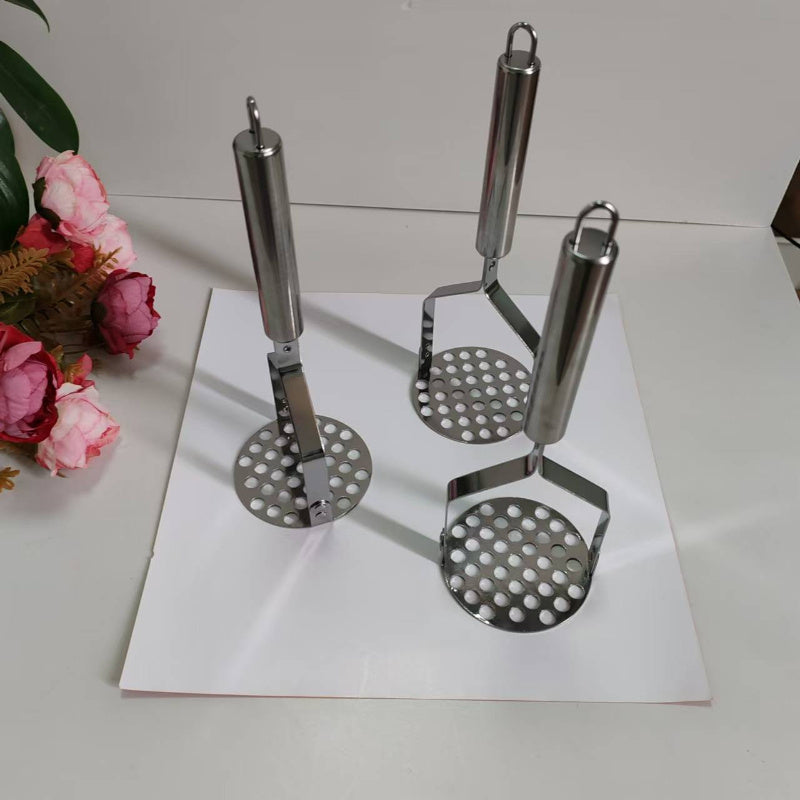 Pasapurés de acero inoxidable, herramienta de cocina manual para machacar patatas
