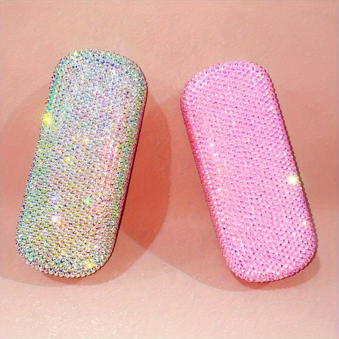 Stylish Faux Leather Glasses Case with Sparkling Diamond Embellishments