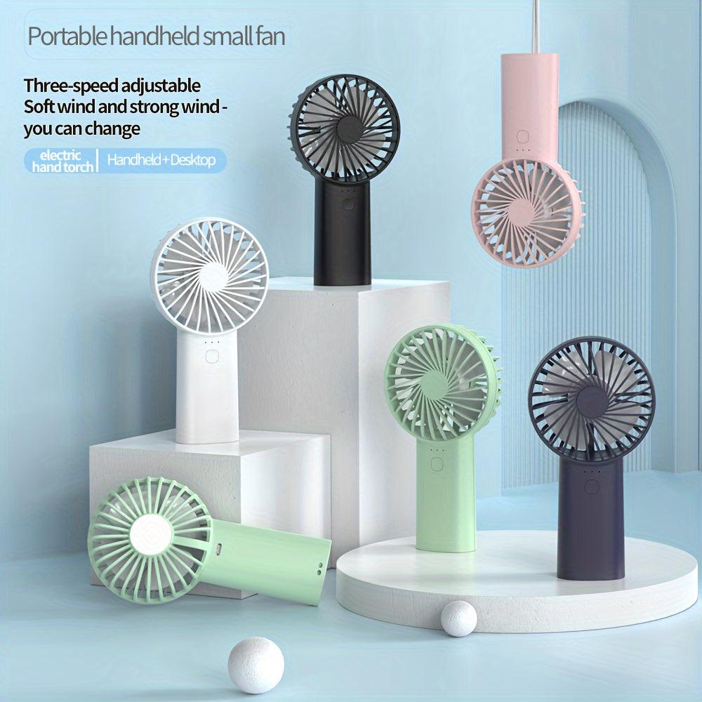 Compact USB Rechargeable Handheld Fan with 1500mAh Battery, Portable Personal Cooling Device