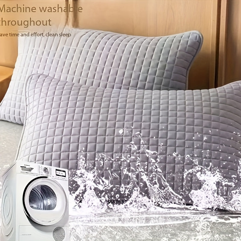 Наволочки однотонные водонепроницаемые, устойчивые к пятнам, пылезащитные, подходят для большинства кроватей, серый, белый, фиолетовый