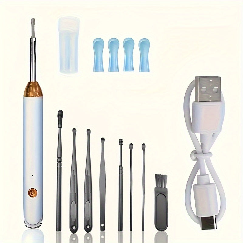 8 Piece Ear Wax Removal Kit with Camera Light and 6 Ear Spoons