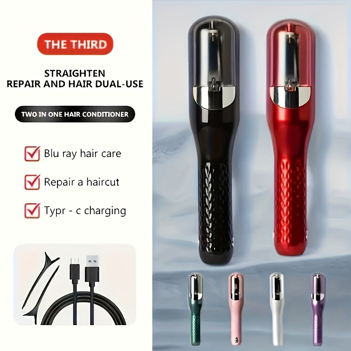 Portable USB Rechargeable Hair Clippers for Split End Repair