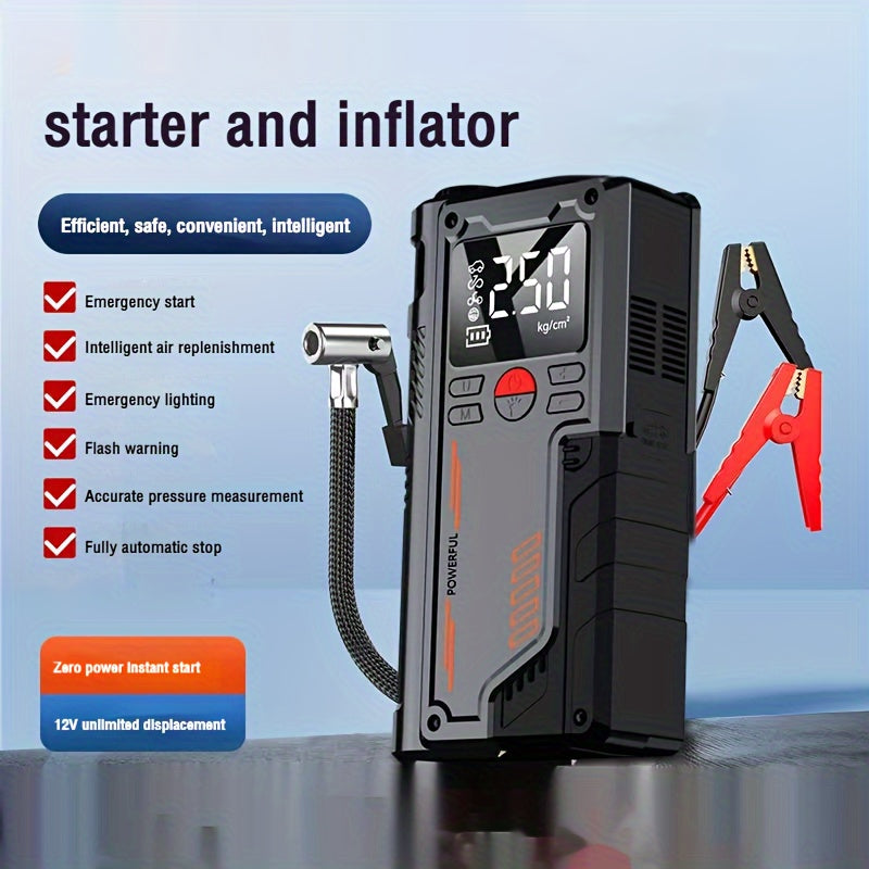 Portable Air Pump with Jump Starter 150psi 8000mAh Rechargeable Battery for Cars and Motorcycles