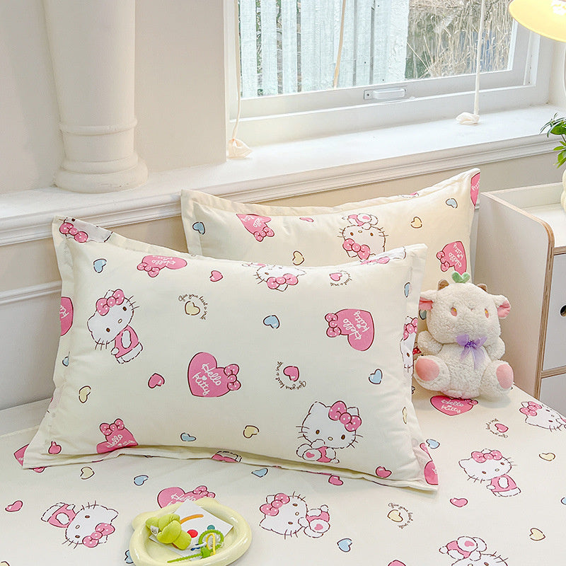Pink Hello Kitty Pillowcase 100% Soft Breathable Fabric Envelope Closure
