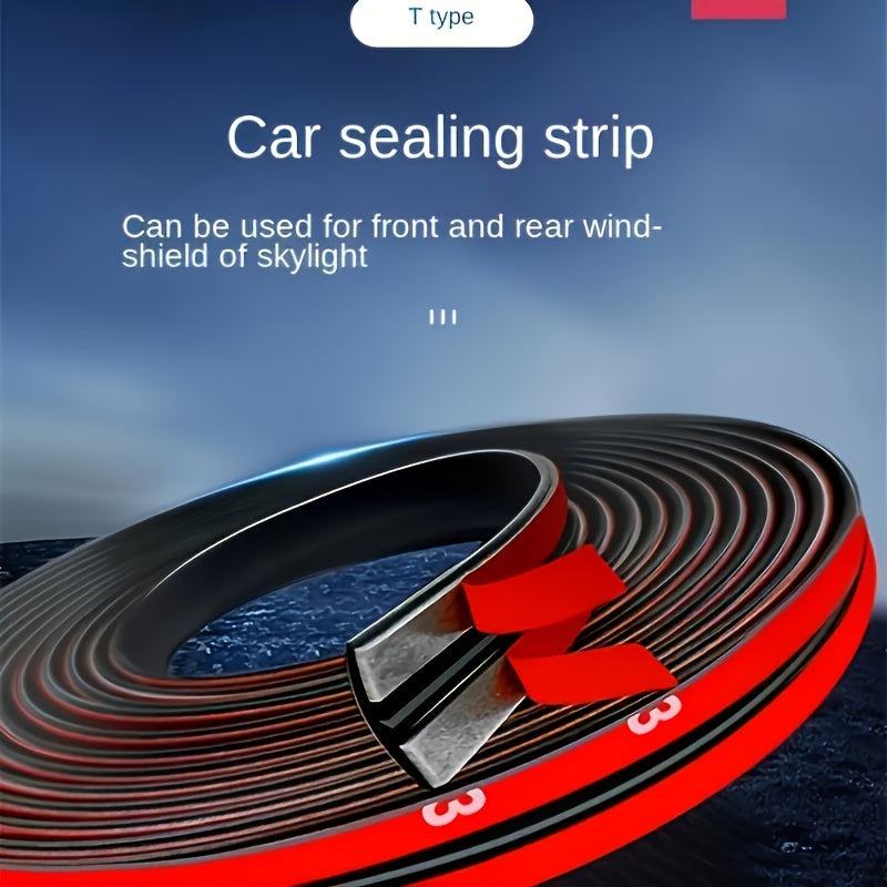 Universal T-Shaped Car Sunroof Sealing Strip 300cm Rainproof Windshield Seal