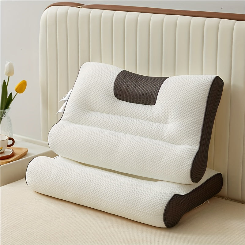 Синяя эргономичная 4D подушка для поддержки шеи - противохрапящая, долговечная и машинная стирка для любого сезона - идеально подходит для общежитий и домашних условий