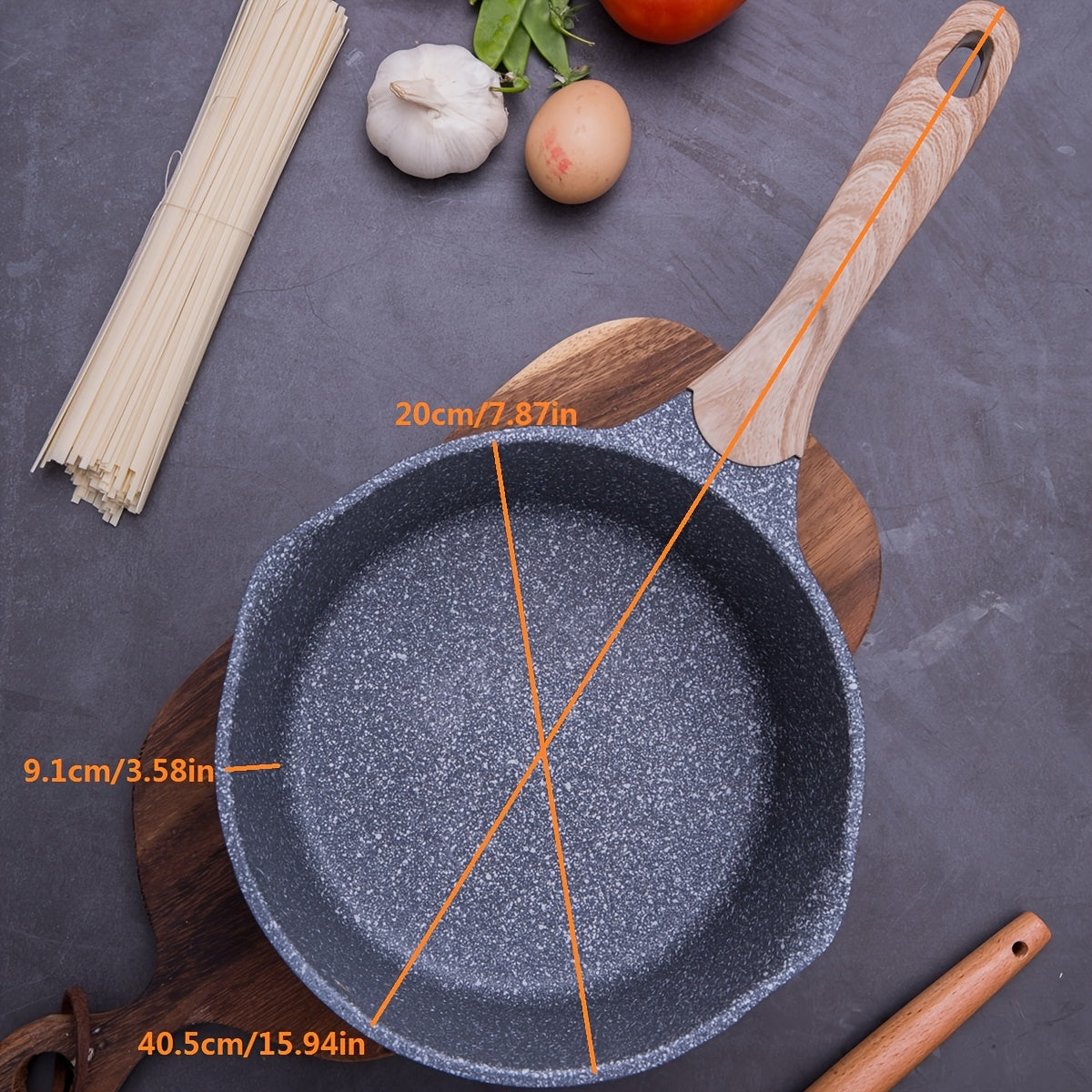 Olla de leche de aluminio antiadherente de 20cm con tapa de vidrio para cocinas de inducción y gas