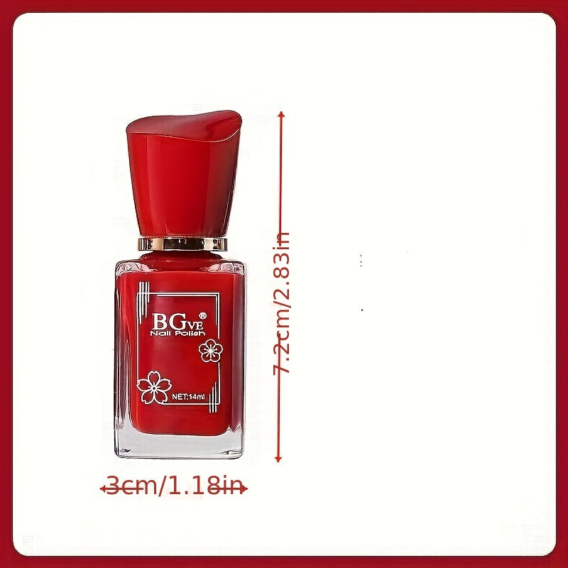 Women 14ML Quick Dry Nail Polish Non-Peelable One Step Bright Color