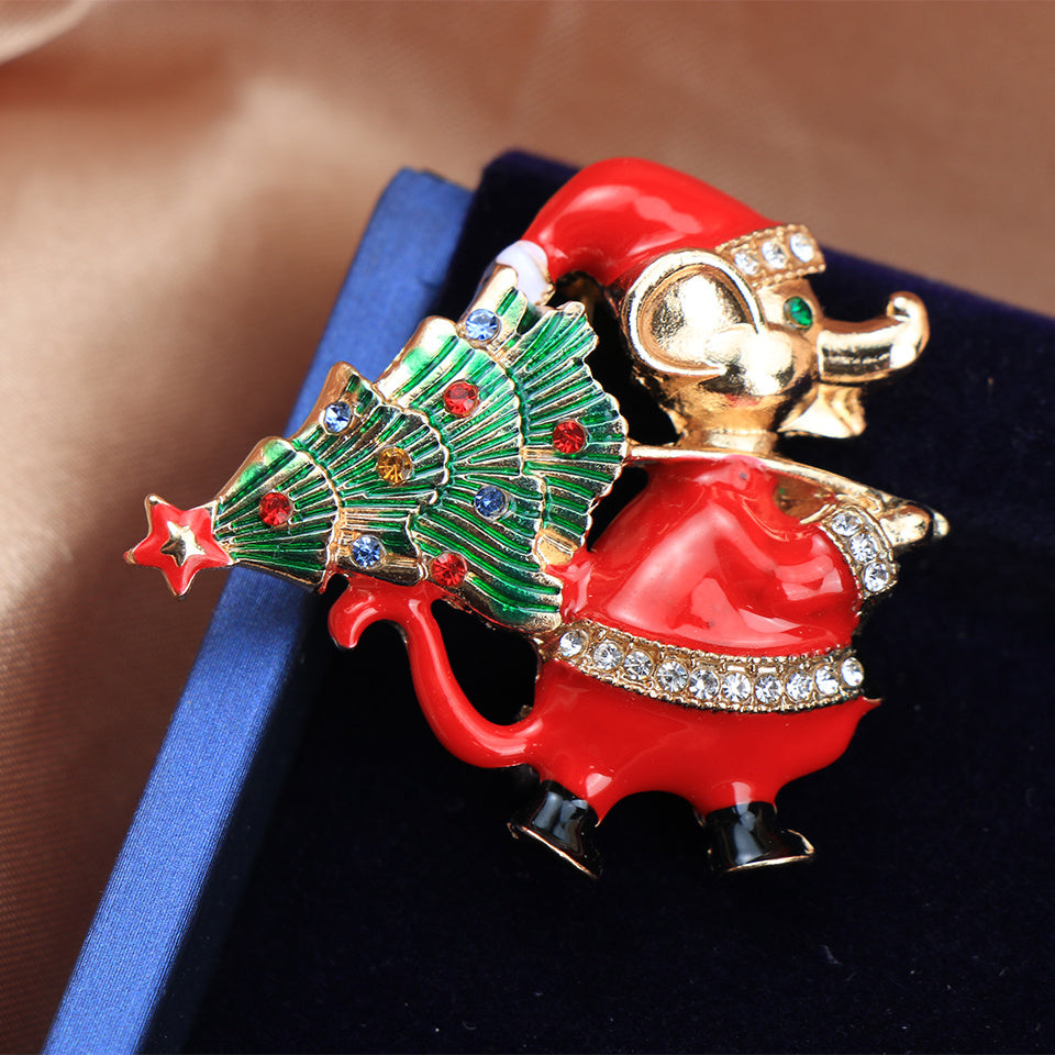 Festive Christmas Tree Mouse Enamel Pin Holiday Holiday Gift Accessory
