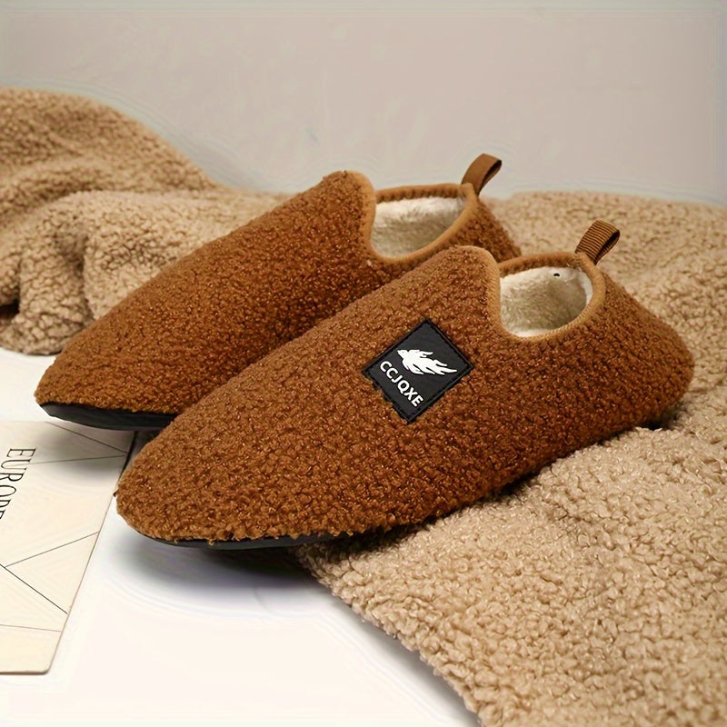 Women's Fleece-Lined Indoor Slippers Warm Plush Home Shoes