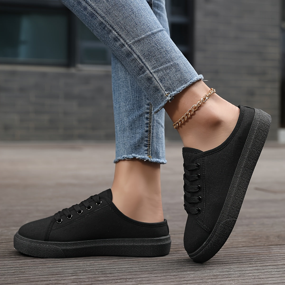 Ladies' Flat Shoes Solid Color Breathable Fabric Comfortable All-Season