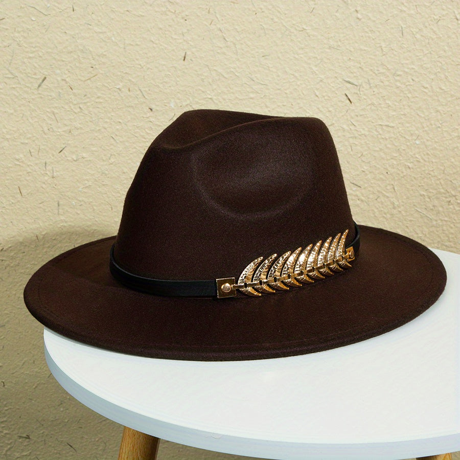 Men's Wide-Brimmed Solid Color Hat Sun Protection Fashion Accessory