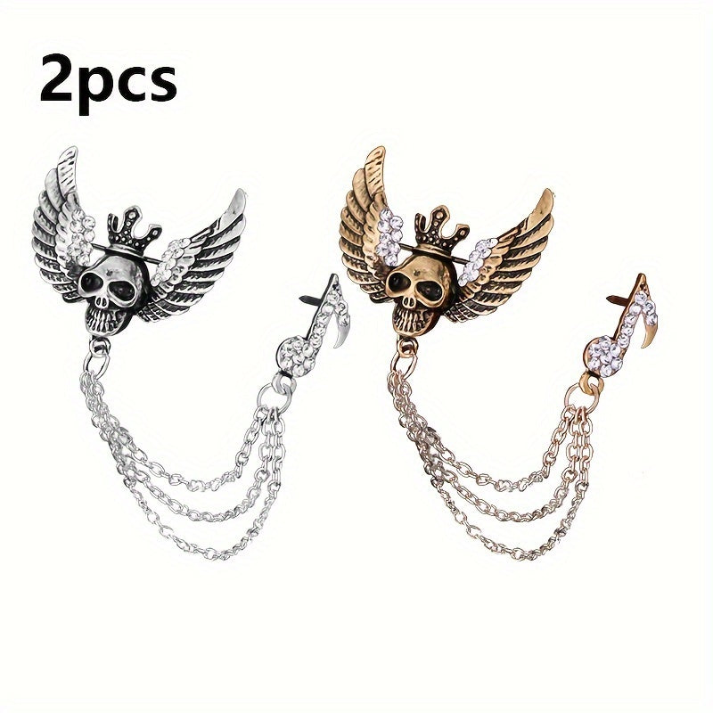 Halloween Skeleton Brooch Set with Musical Note Pin Halloween Costume Accessories