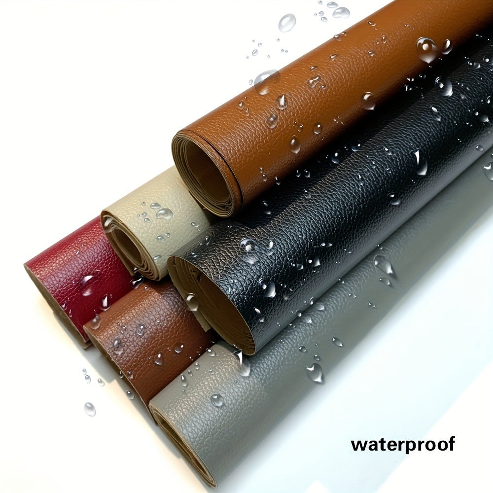 Película de reparación de cuero PU autoadhesiva para asientos de coche y motocicleta 35x50cm a prueba de agua, resistente a arañazos