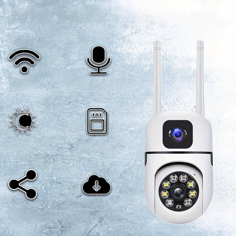 Wireless Security Camera with 360° Pan/Tilt, Night Vision, 2-Way Audio, Motion Detection