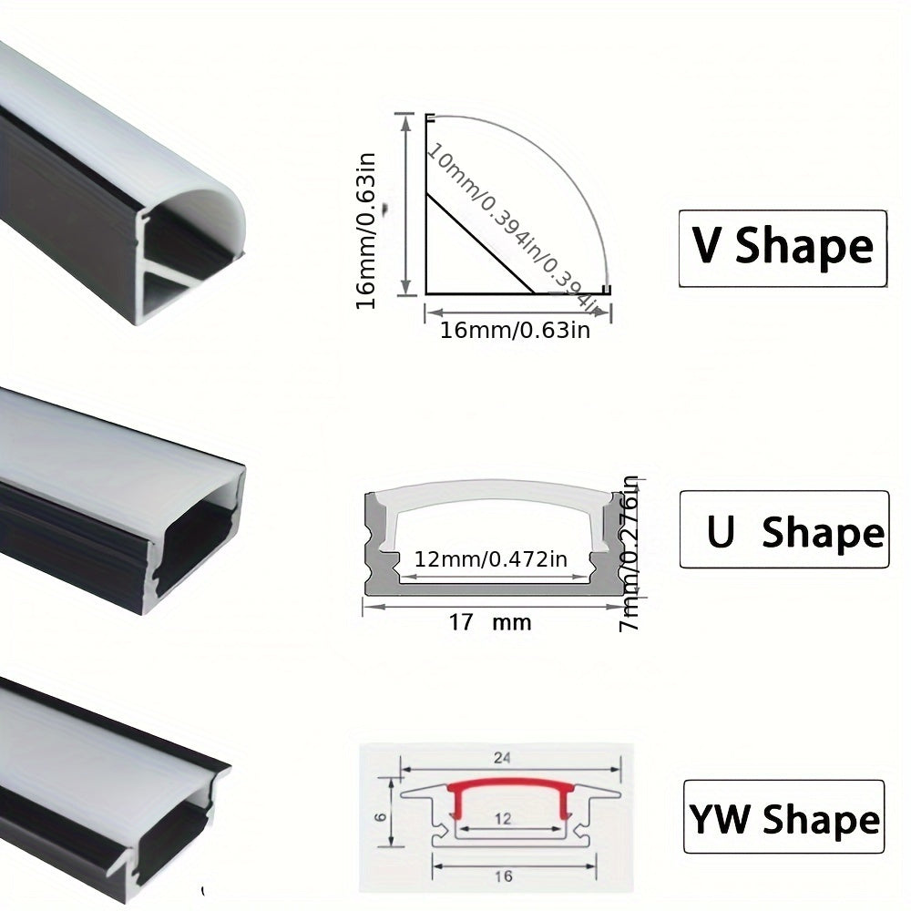 12-Pack LED Channel System with Cover for 10mm and 12mm Strip Lights Includes Diffuser and Hardware