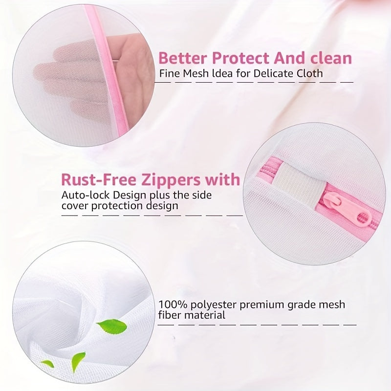 Juego de 6 bolsas de malla para ropa con cierre de cremallera en 3 tamaños para clasificar y lavado delicado