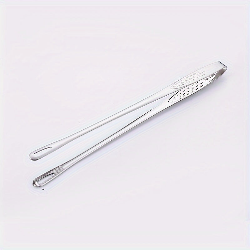 Golden Stainless Steel BBQ Tongs Set for Grilling and Food Serving