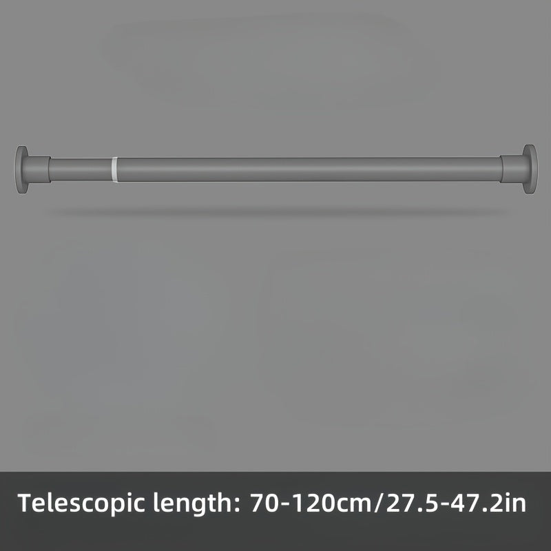 Barra de cortina telescópica de metal ajustable con tensión de resorte, diseño sin taladro para ducha y ventana