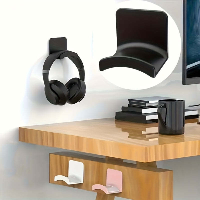 Wall-Mount Headphone Stand with Utility Hooks, Space-Saving, Easy Installation