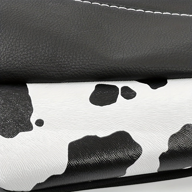 9-Piece Synthetic Leather Car Seat Covers Universal Cow Pattern for All Seasons