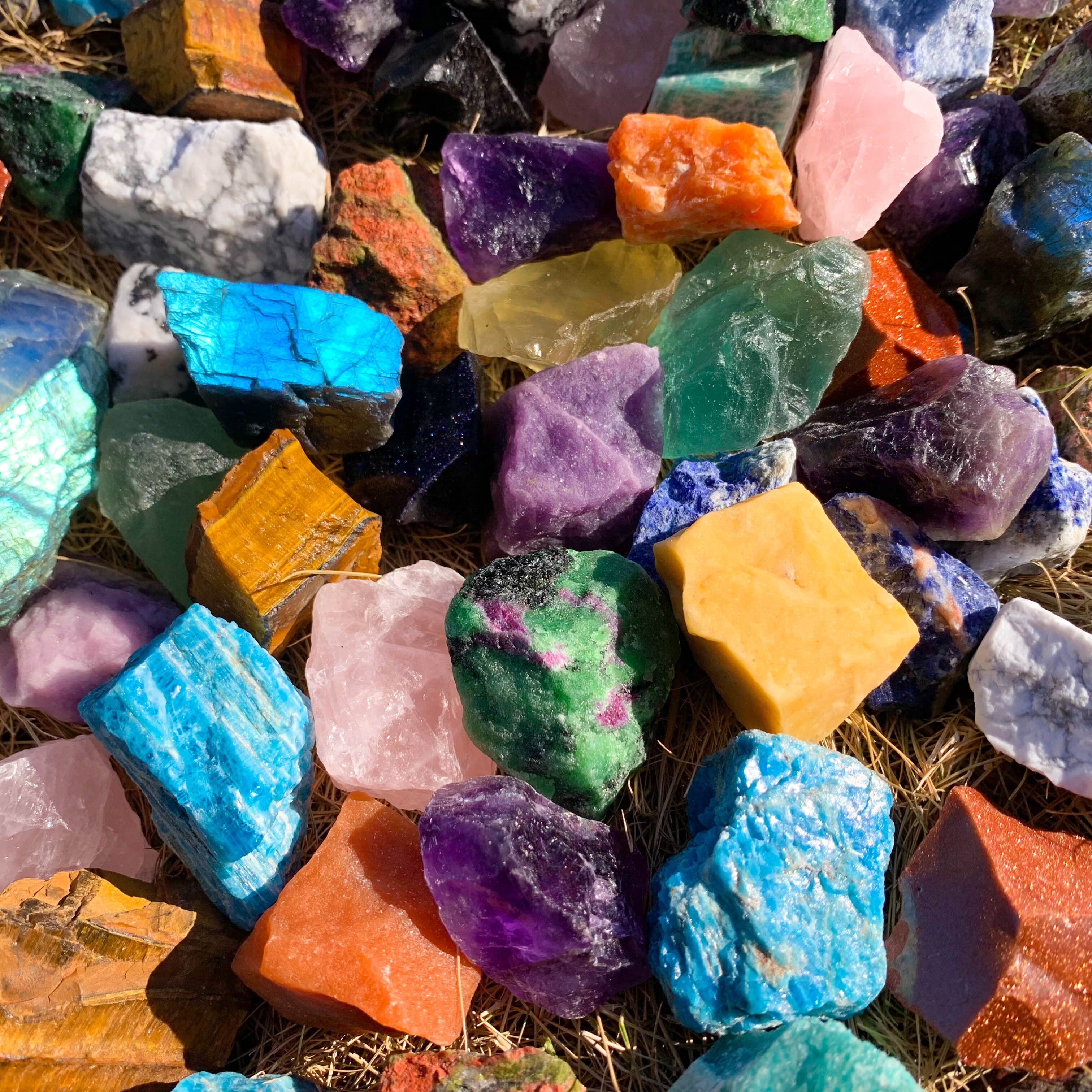 Natural Crystal Mixed Large Particle Raw Stones for Healing Reiki Chakra DIY Projects 226.8g 453.59g