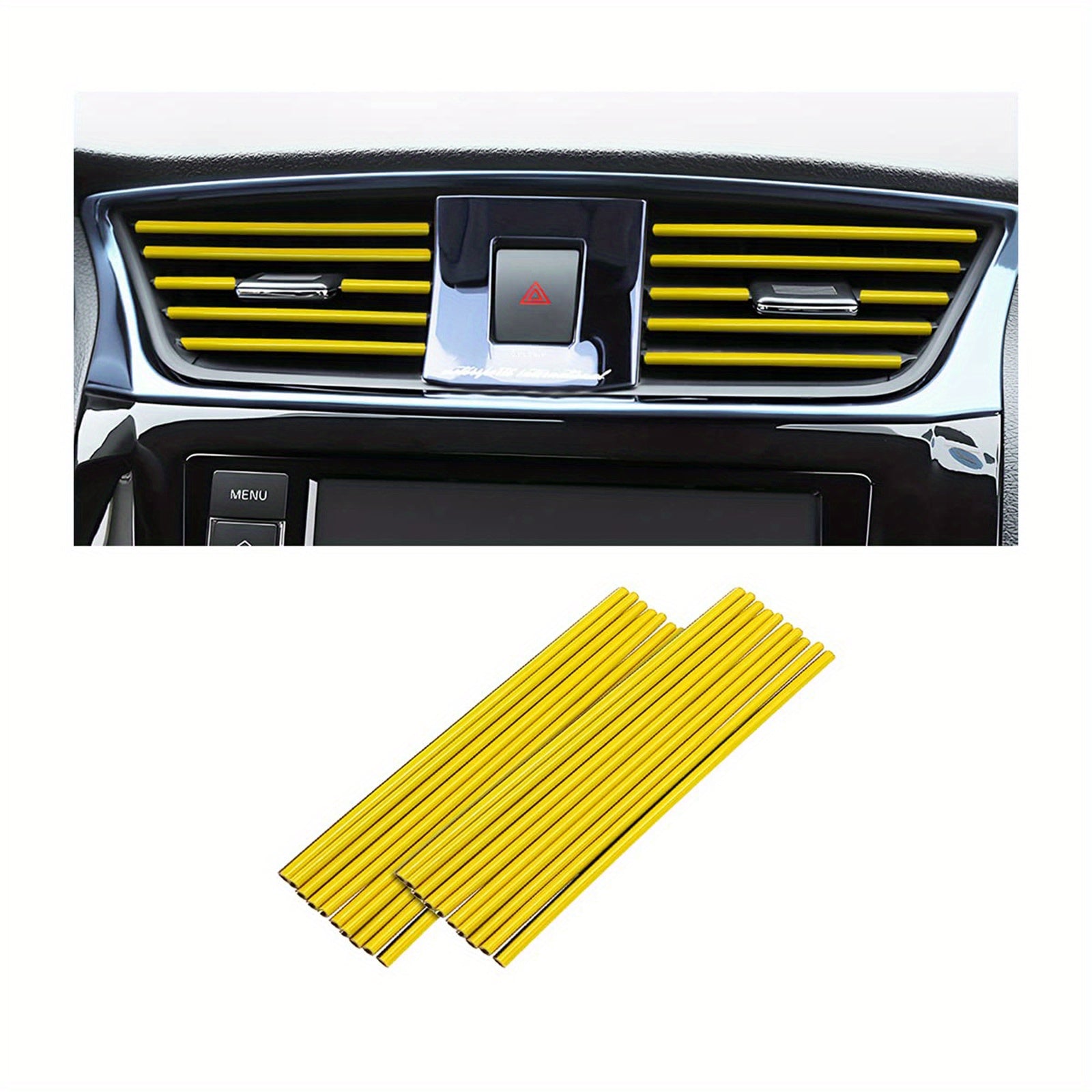 20pcs Universal Car Air Vent Decorative Strips Waterproof Bendable Vent Trim
