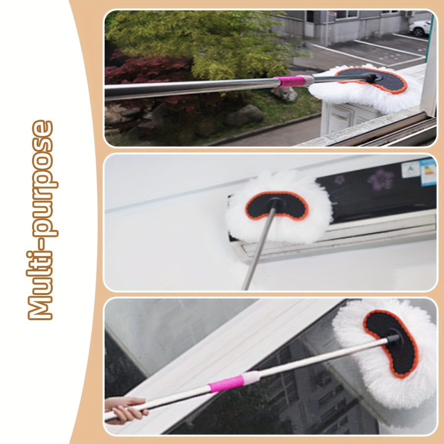 Car Wash Mop Brush Telescopic Long Handle Soft Bristle RV and Car Cleaner