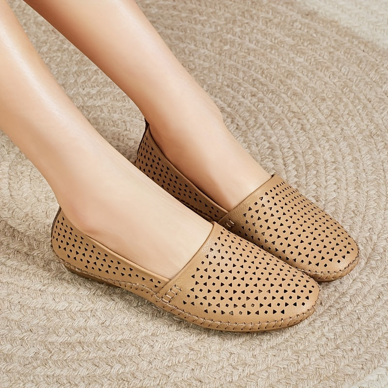 Women’s Lightweight Hollow-Out Flats Slip-On Oxford Shoes Cushioned Comfort