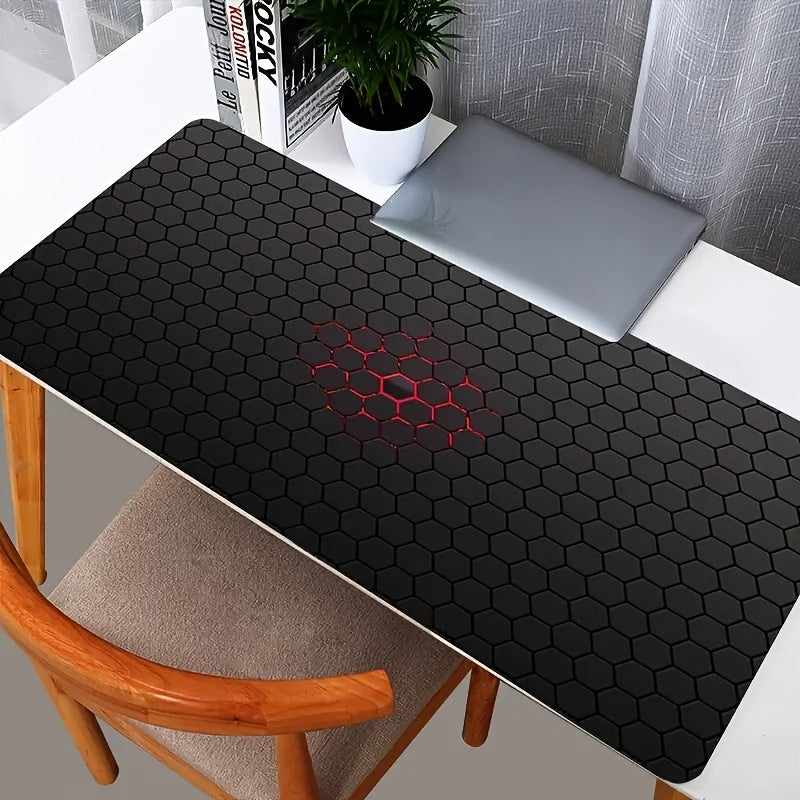 Large Hexagonal Honeycomb Pattern Mouse Pad Non-Slip Gaming Office Travel Polyester