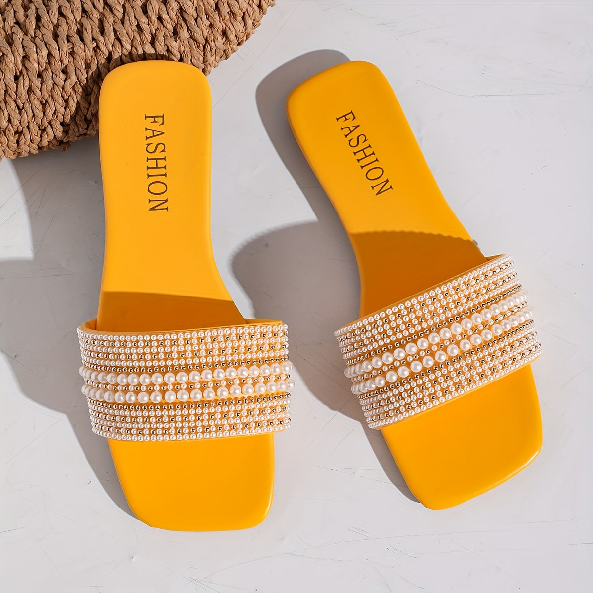 Women's Pearl Rhinestone Decor Indoor Sandals Comfortable All-Season