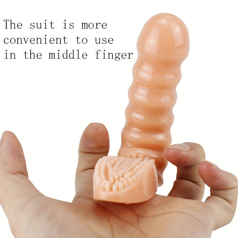 Men's Silicone Vibration Finger Toy Solid Color Battery Powered