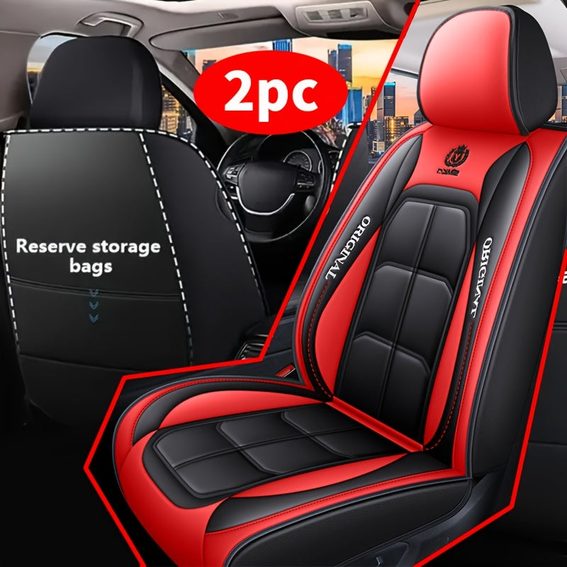 2pcs Front Car Seat Covers Leather Fit for Driver and Passenger Seats