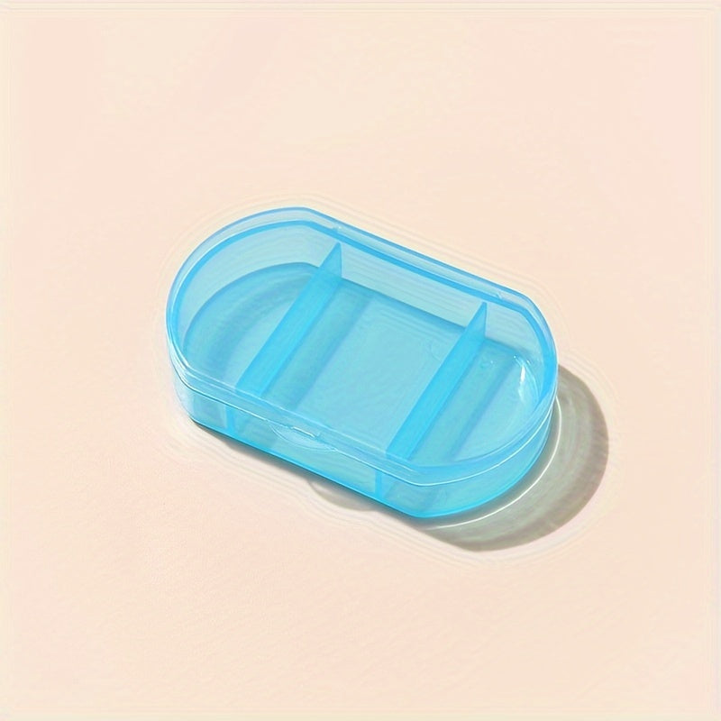 Mini Portable 3-Compartment Pill Case Travel-Friendly Transparent Organizer