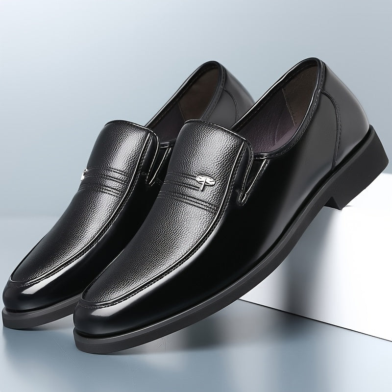 Мужские кожаные туфли-лоферы для делового casual с амортизирующей подошвой