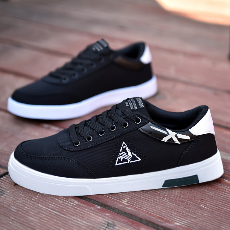 Men's Canvas Skate Shoes Lace Up Non-Slip Casual Sneakers for Outdoor Activities