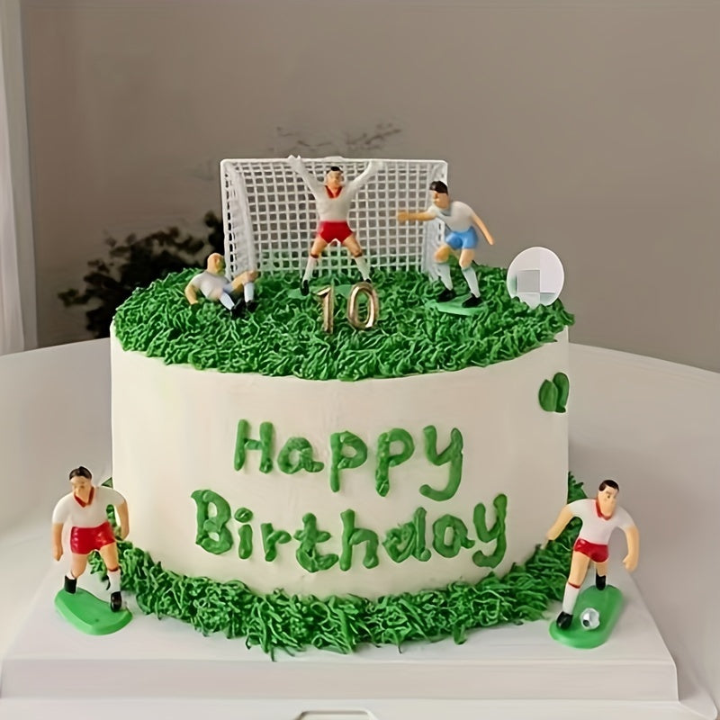 9-Piece Football Team Cake Topper Set for Birthday Parties and Winter Celebrations