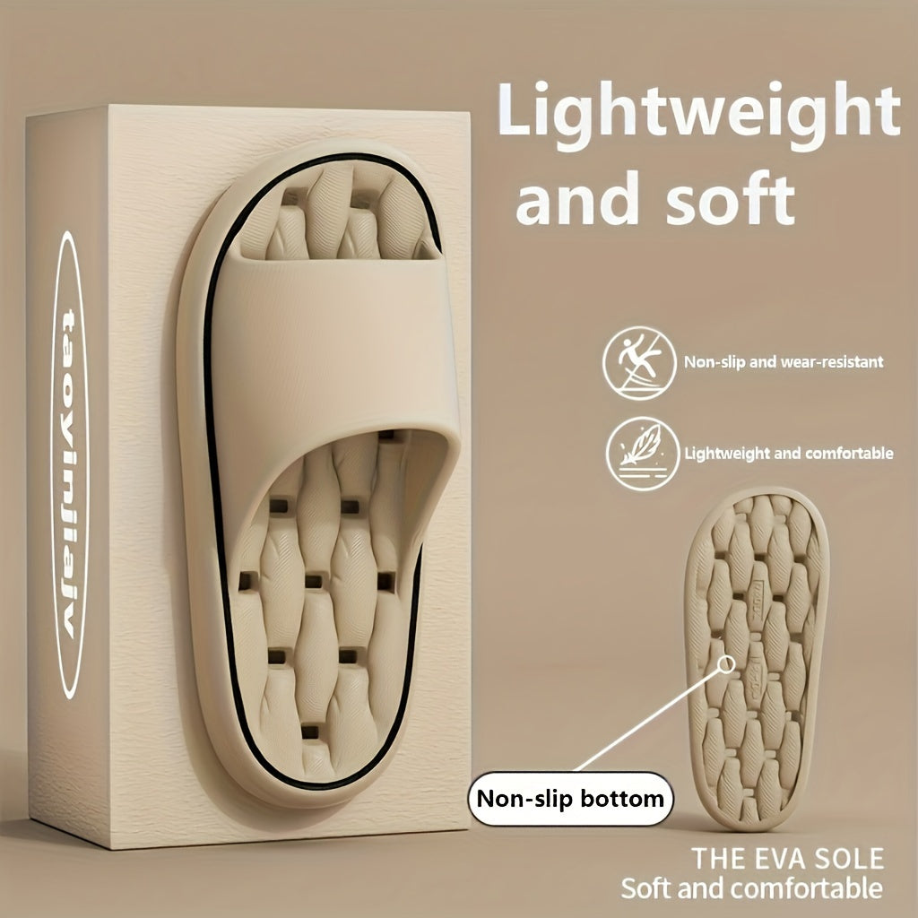 Ayollar uchun engil EVA oyoq kiyimlari, yumshoq, sirpanmaydigan taglik, tez quriydigan va qo'lda yuvish mumkin, uy va hammomda foydalanish uchun. Har mavsum uchun mos.