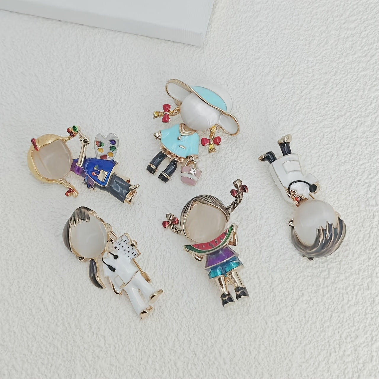 Set of 1/2/3 Elegant Enamel Alloy Brooch Pins for Sweaters Shirts and Suits