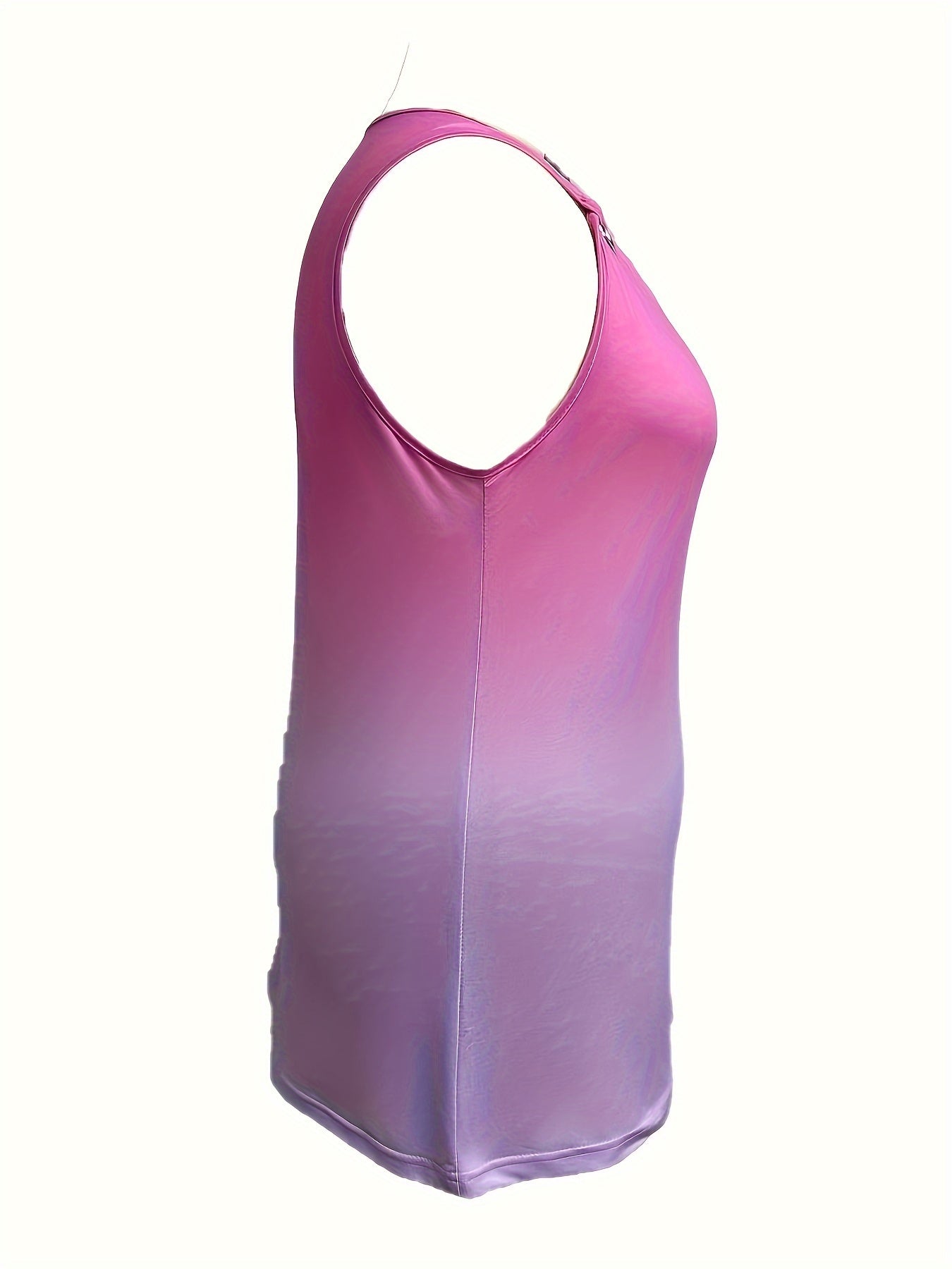Women's Summer Sleeveless Tank Top Gradient Color Breathable Stretchy Opaque