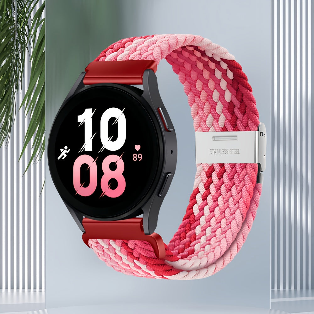 Nylon Braided Sport Loop Band for Galaxy Watch 4 5 6 7 and Active 2 3 4 5 22mm Strap for Men Women