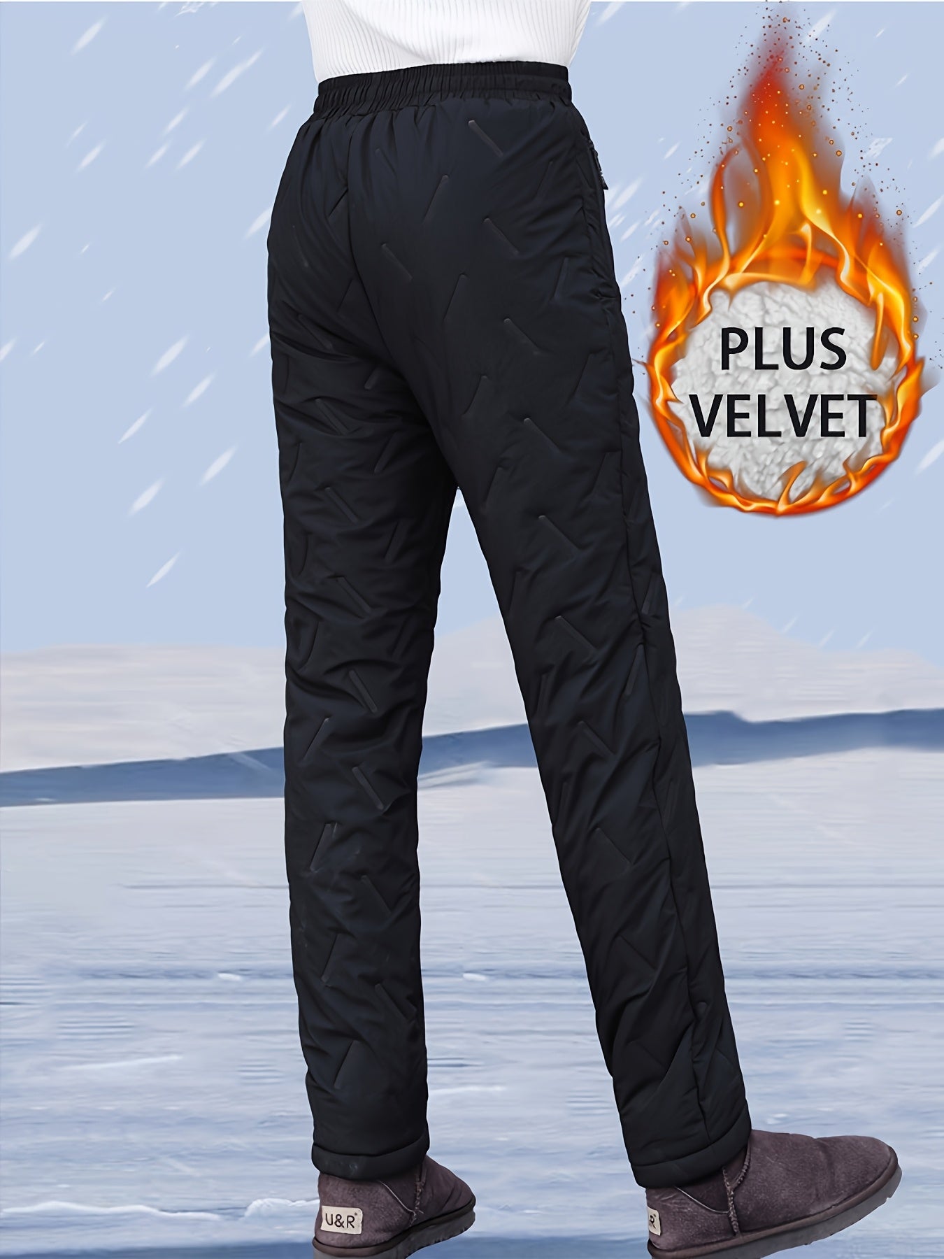 Брюки для женщин больших размеров со флисовой подкладкой, с высокой талией, для лыжного спорта и зимы