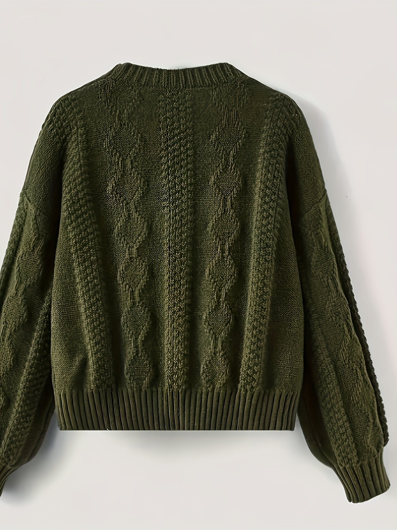 Women's Polyester Knit Open-Front Cardigan with Floral Pattern Long Sleeve Autumn Winter Oversized