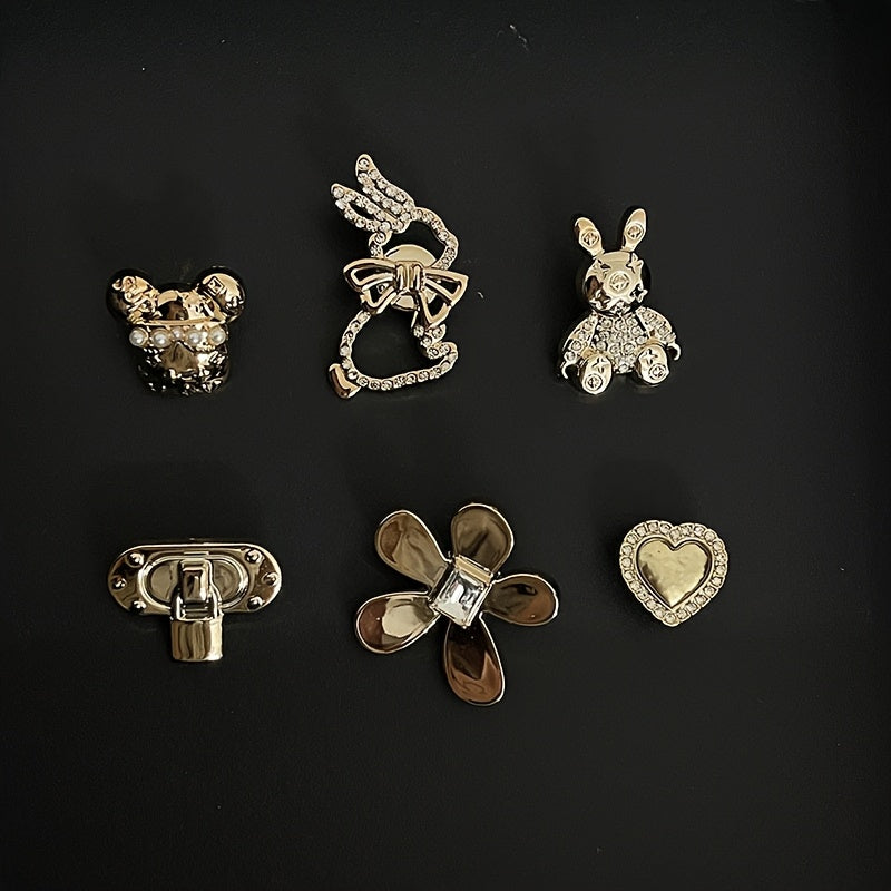 Unisex Fashionable Shoelace Pendants Set of 6 with Heart, Flower, Bear Styles