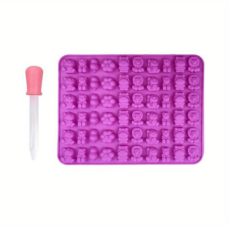 Silicone Candy Molds Set with Droppers for Gummies, Chocolate, and Fondant