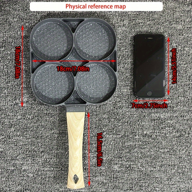 Non-Stick Omelette Pan with 4 Holes for Egg Dumplings Hamburgers and Steaks