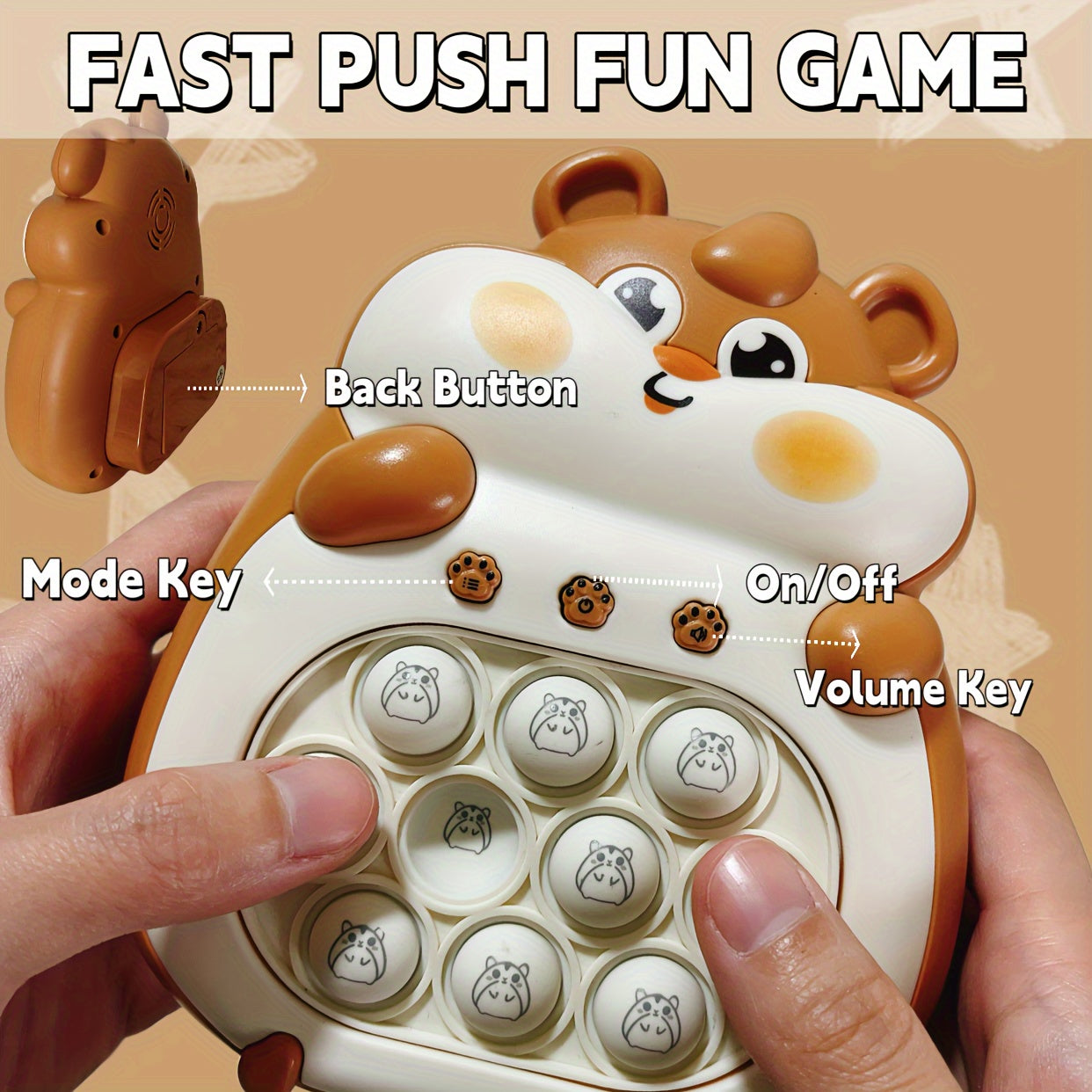 Consola de juegos portátil para niños de 3+ años con 4 modos, 999 niveles, luces, rompecabezas y burbujas