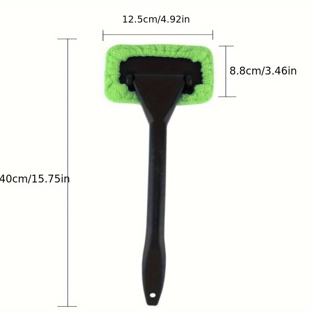 Car Windshield Cleaning Brush Set, Long Handle, Includes Cover Cloth
