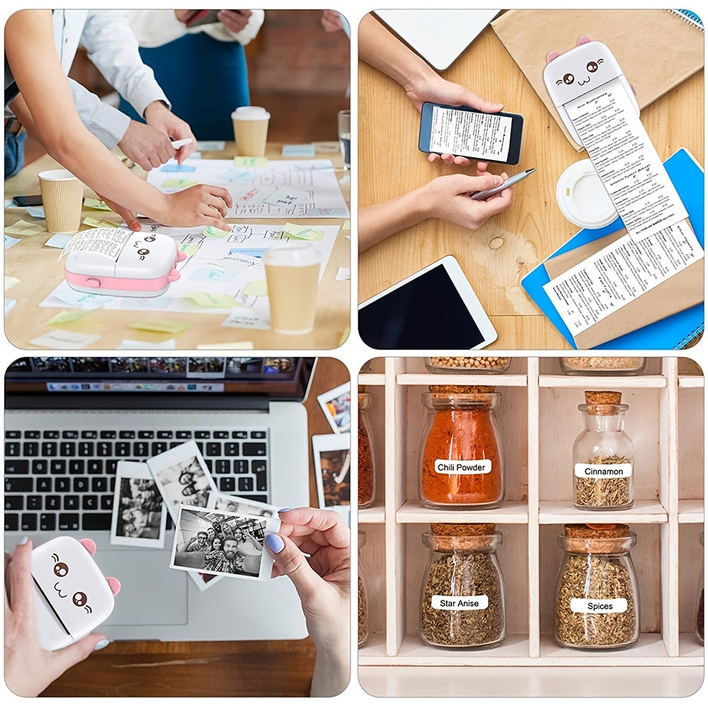 Mini Wireless Thermal Printer for Smartphones Inkless Portable Label and Photo Printer